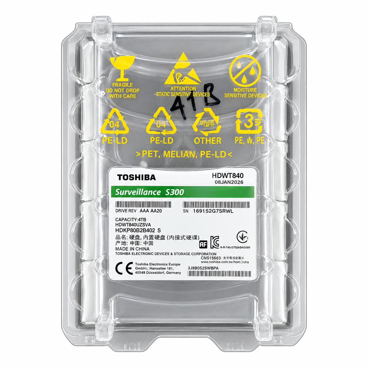 TOSHIBA S300 Surveillance 4TB Hard Disk – HDWT840
